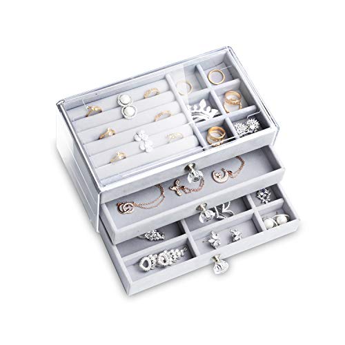 Box with 3 Drawers Jewelry Case