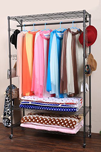Rolling Free Standing Closet with Lockable Wheels