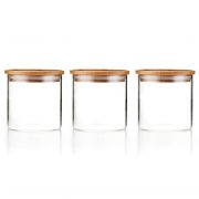 Sweejar 18 OZ Glass Food Storage Jar with Lid(set of 3)