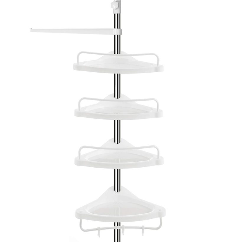 Ultimate Bathroom Organization with the Constant Tension Shower Caddy – Adjustable, Rust-Proof, and Versatile Stainless Steel Corner Shelf for a Clutter-Free Shower