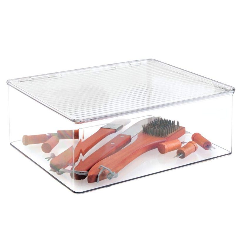 mDesign Plastic Stackable Kitchen Pantry Cabinet Bin