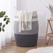 OIAHOMY Laundry Hamper Woven Cotton Rope Large