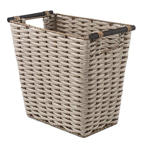 Whitmor Waste Basket with Wood Handles