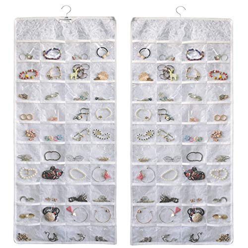 Double Sided Jewelry Storage Organizer with Embossed Pattern