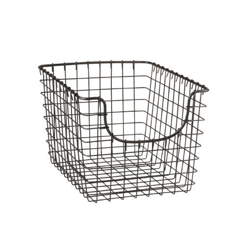 Diversified Scoop Wire Basket Vintage-Inspired Steel Storage