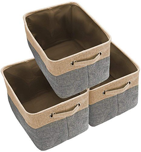 Awekris Large Storage Basket Bin Set [3-Pack] Storage Cube Box