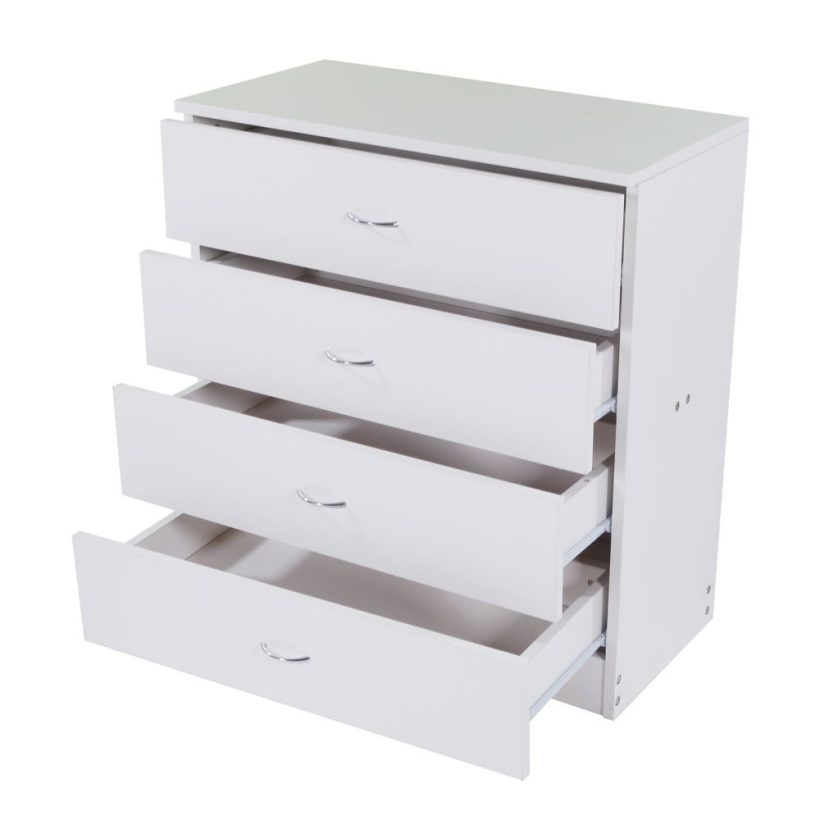 Panow 4-Drawer Dresser White Wood Cabinet