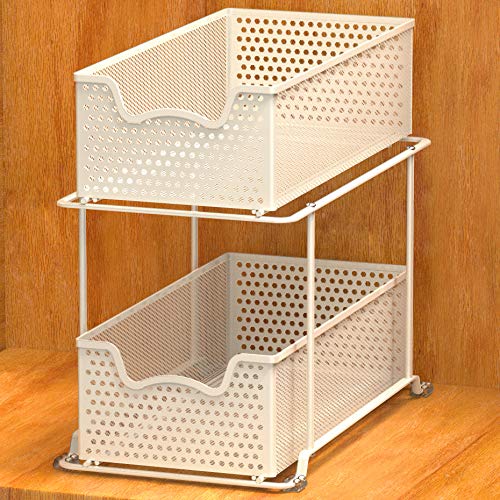 Simple Houseware 2 Tier Sliding Cabinet Basket Organizer Drawer