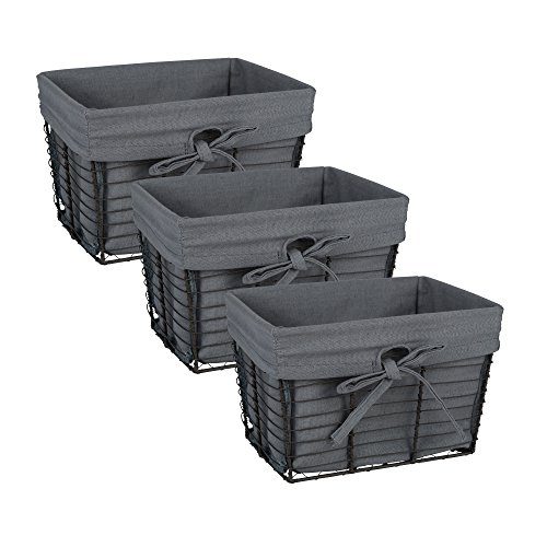 DII Farmhouse Vintage Storage Baskets with Liner