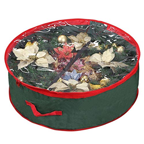 Xmas Wreath Storage Bag with Clear Window for Easy Holiday Storage