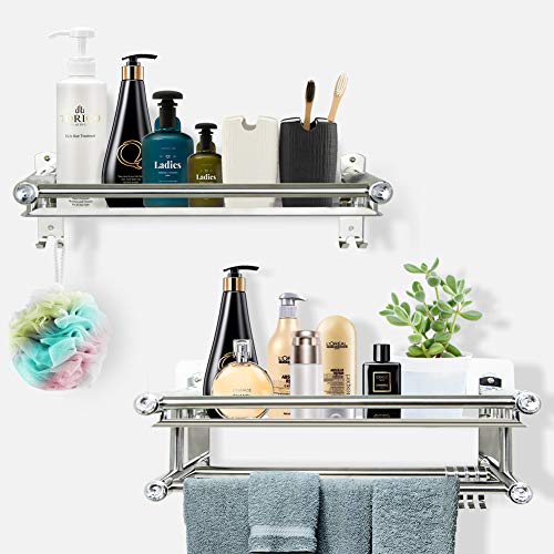 Shower Caddy Bathroom Shelf Storage with 4 Hooks for Houseware
