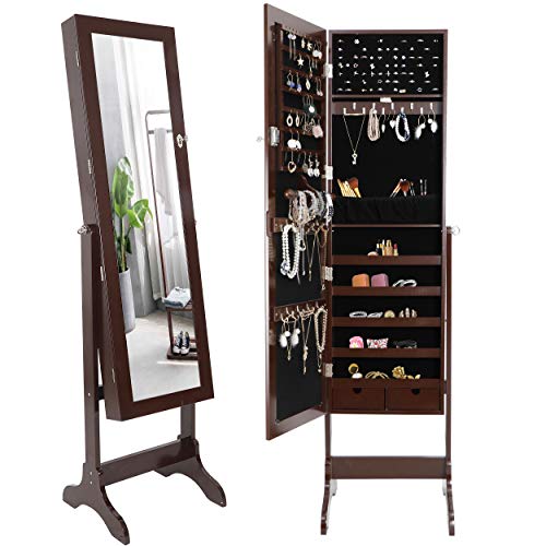 ZenStyle Mirror Jewelry Cabinet Armoire, Full Length Mirror