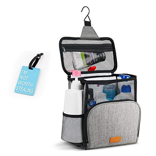 Hiverst Hanging Toiletry Bag, Shower Caddy Tote Bag