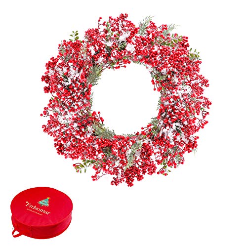Frdsomar 26 inch Christmas Wreath with Storage Container