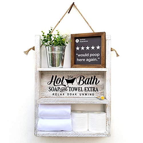 Agantree art Bathroom Decor Hanging Shelf - Toilet Paper Holder