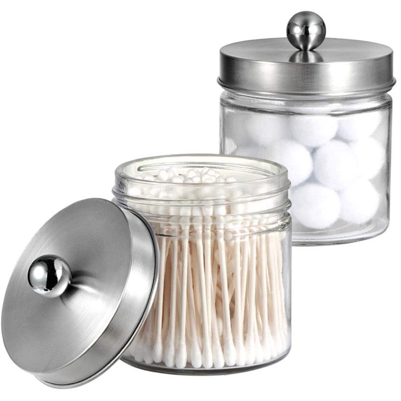 Bathroom Vanity Glass Storage Organizer Holder Canister Apothecary Jars