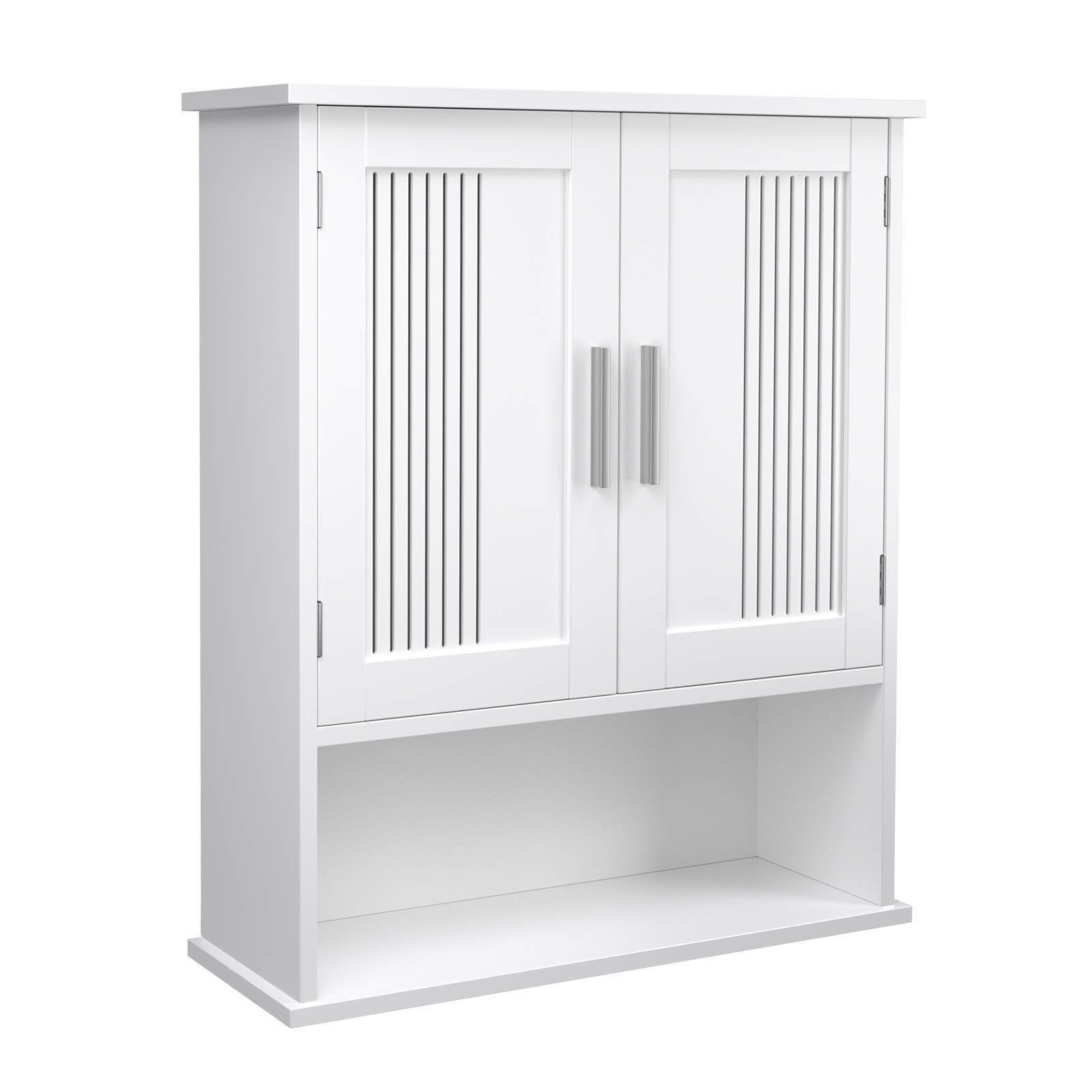 VASAGLE Wooden Medicine Cupboard with Adjustable Shelf Storage Cabinet