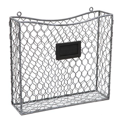 Wire Wall Mounted Magazine, File & Mail Holder Basket