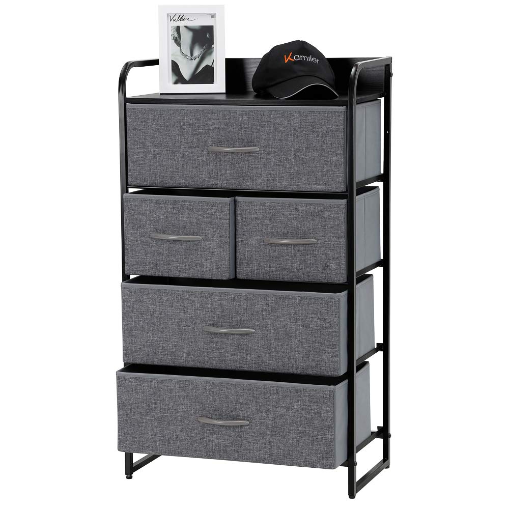 Kamiler 5-Drawer Dresser, 4-Tier Storage Organizer