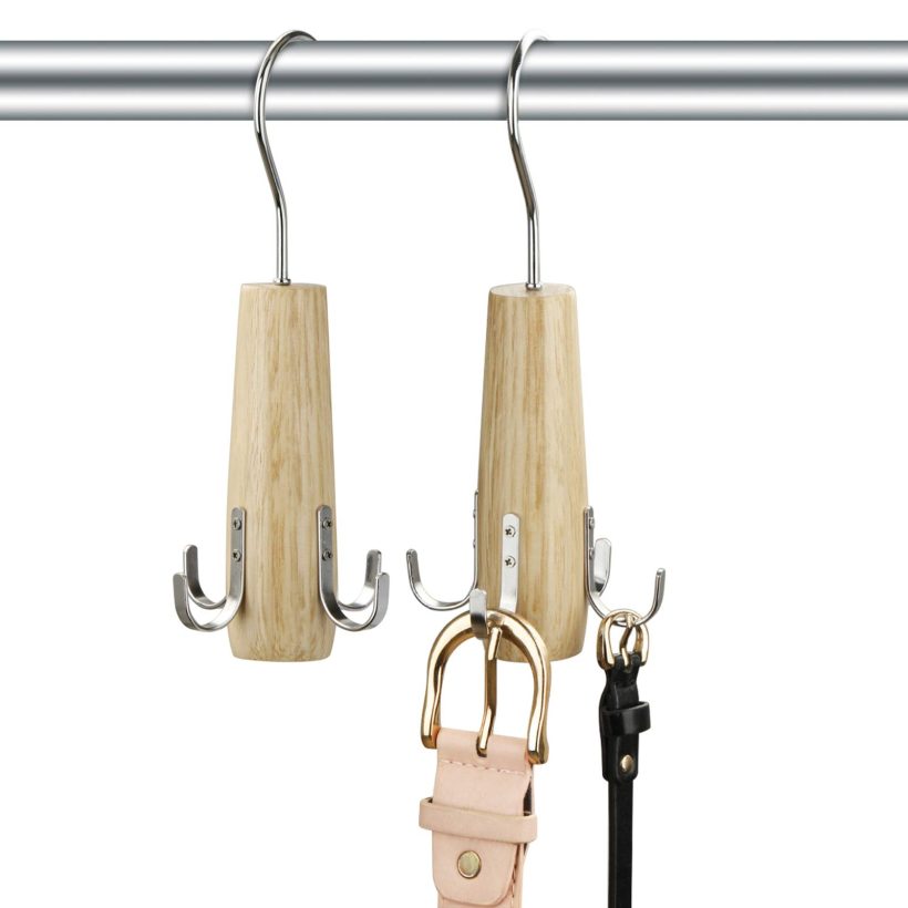 HuaQi Belt Hanger Belt Racks Wooden Closet Accessories