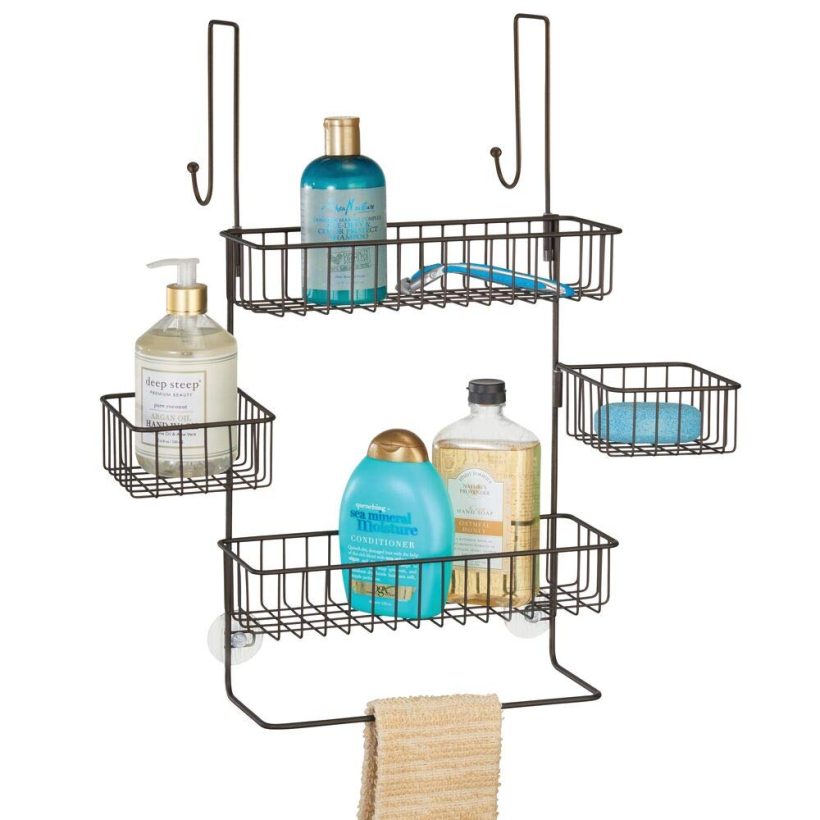 Storage Organizer Center with Built-in Towel Holders and Baskets