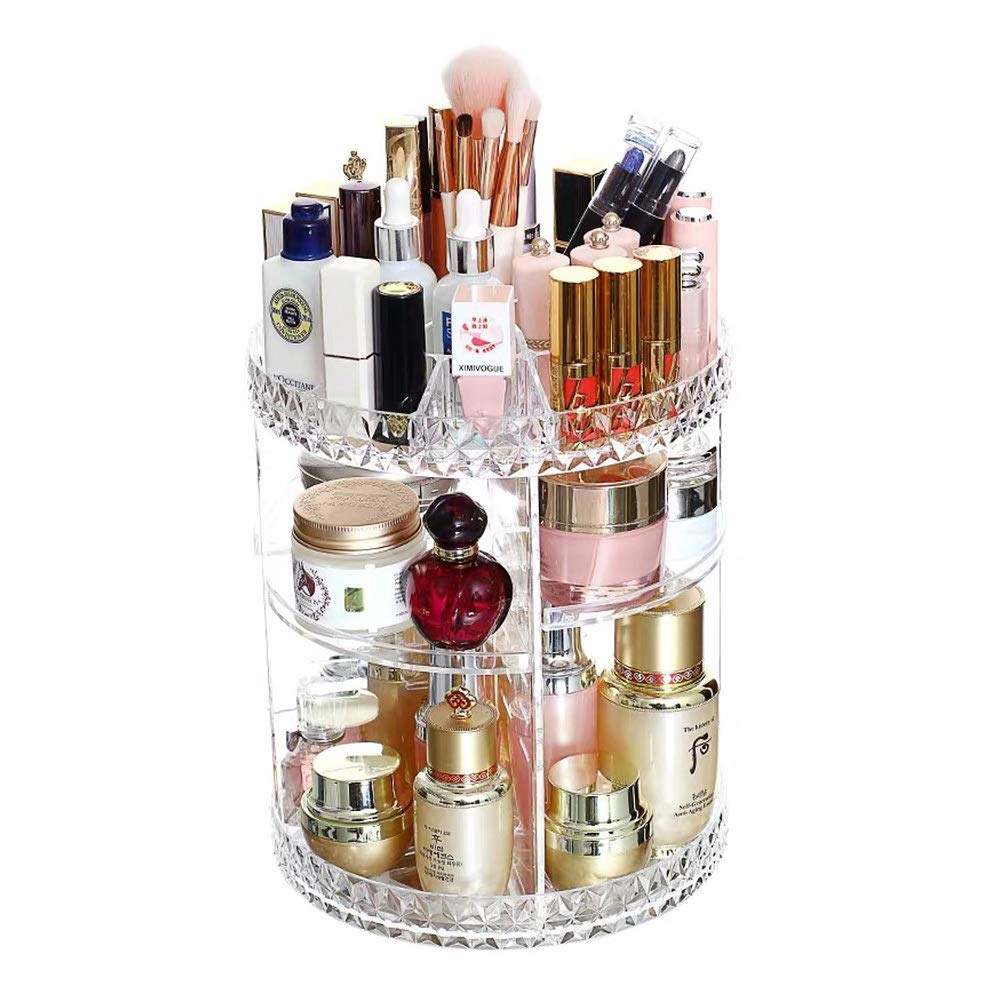 Makeup Organizer—360 Degree Rotating Transparent Cosmetic Organizer
