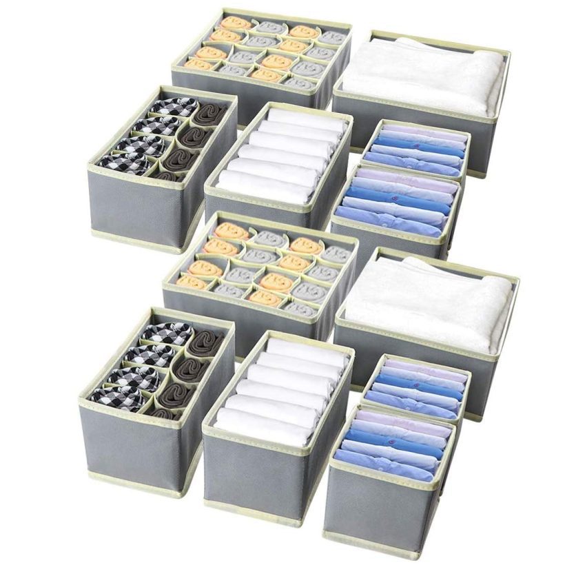 LadyRosian 12 Pack Foldable Drawer Organizers, Storage Boxes