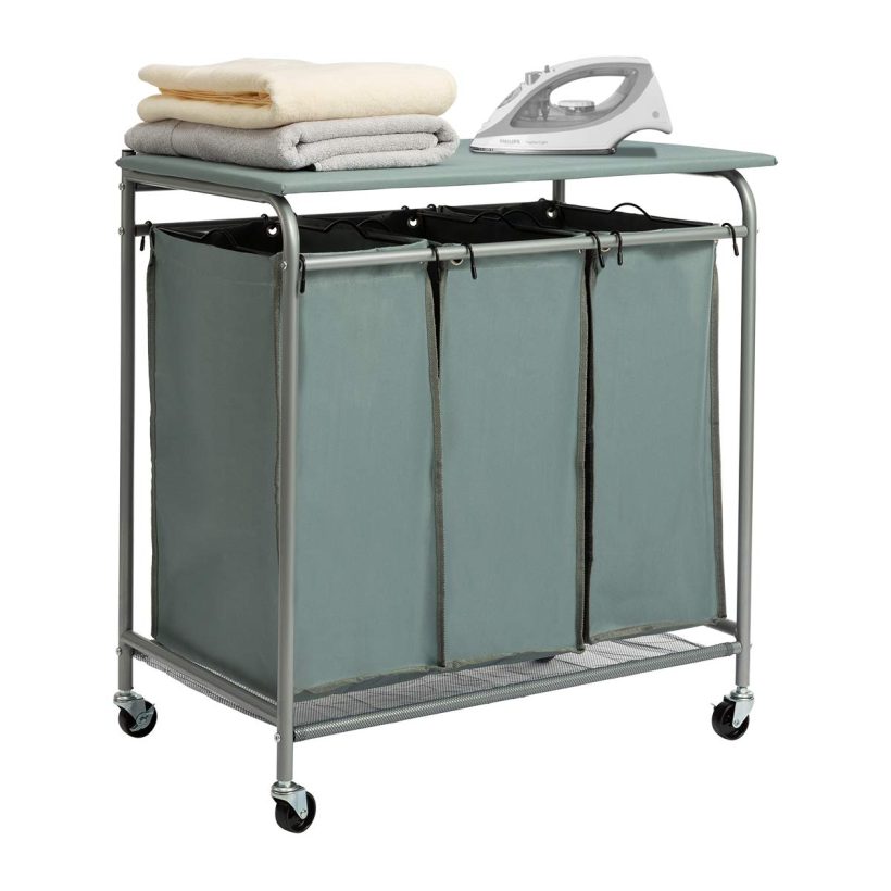 Sorter Cart with Foldable Ironing Board with Removable