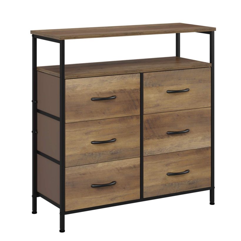 HOMECHO Fabric Dresser Chest with 6 Drawers