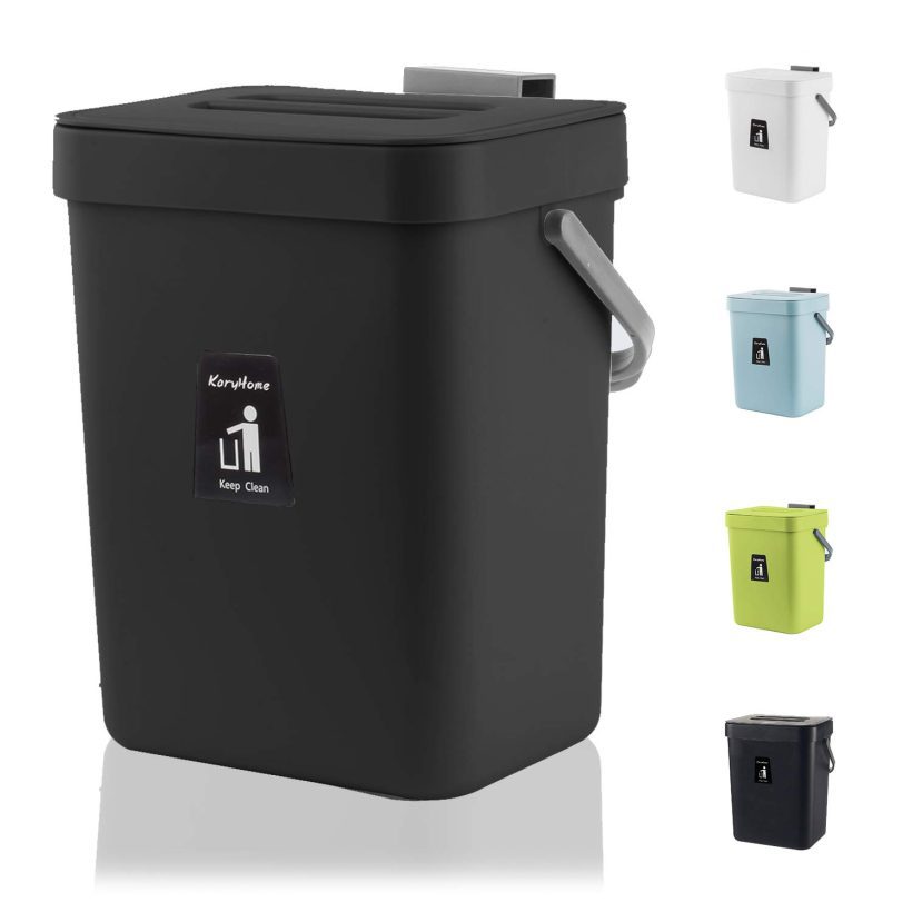 Hanging Small Trash Can with Lid Under Sink