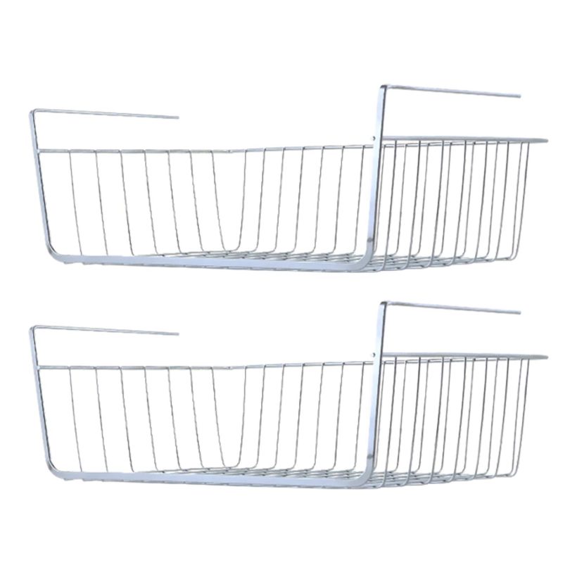 Comfecto Under Shelf Basket, 2 Pack Stainless Steel Wire Rack