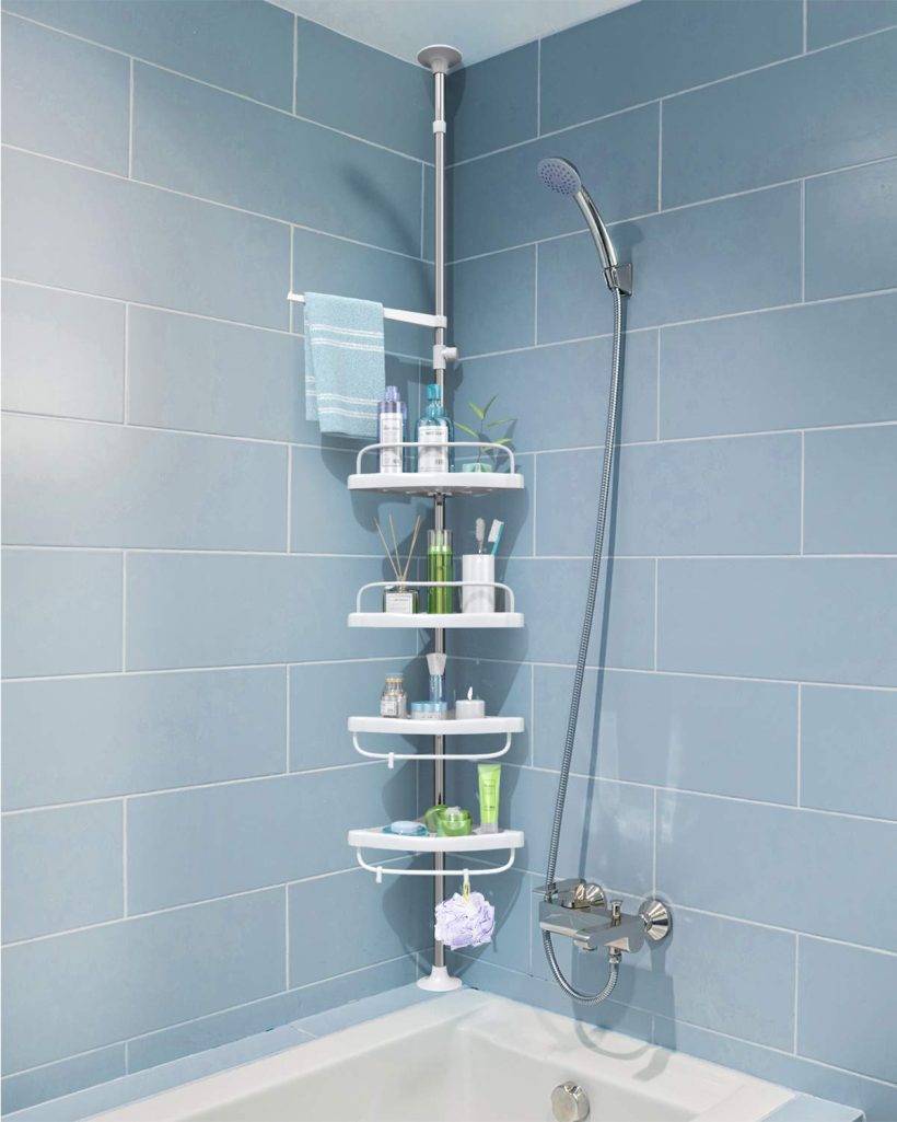 Constant Tension Stainless Steel Pole Organizer Shower Caddy