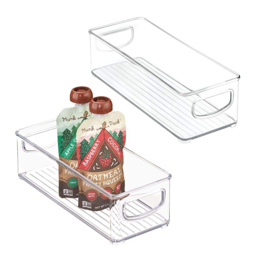 Food Storage Bin with Handles for Kitchen Pantry, Cabinet