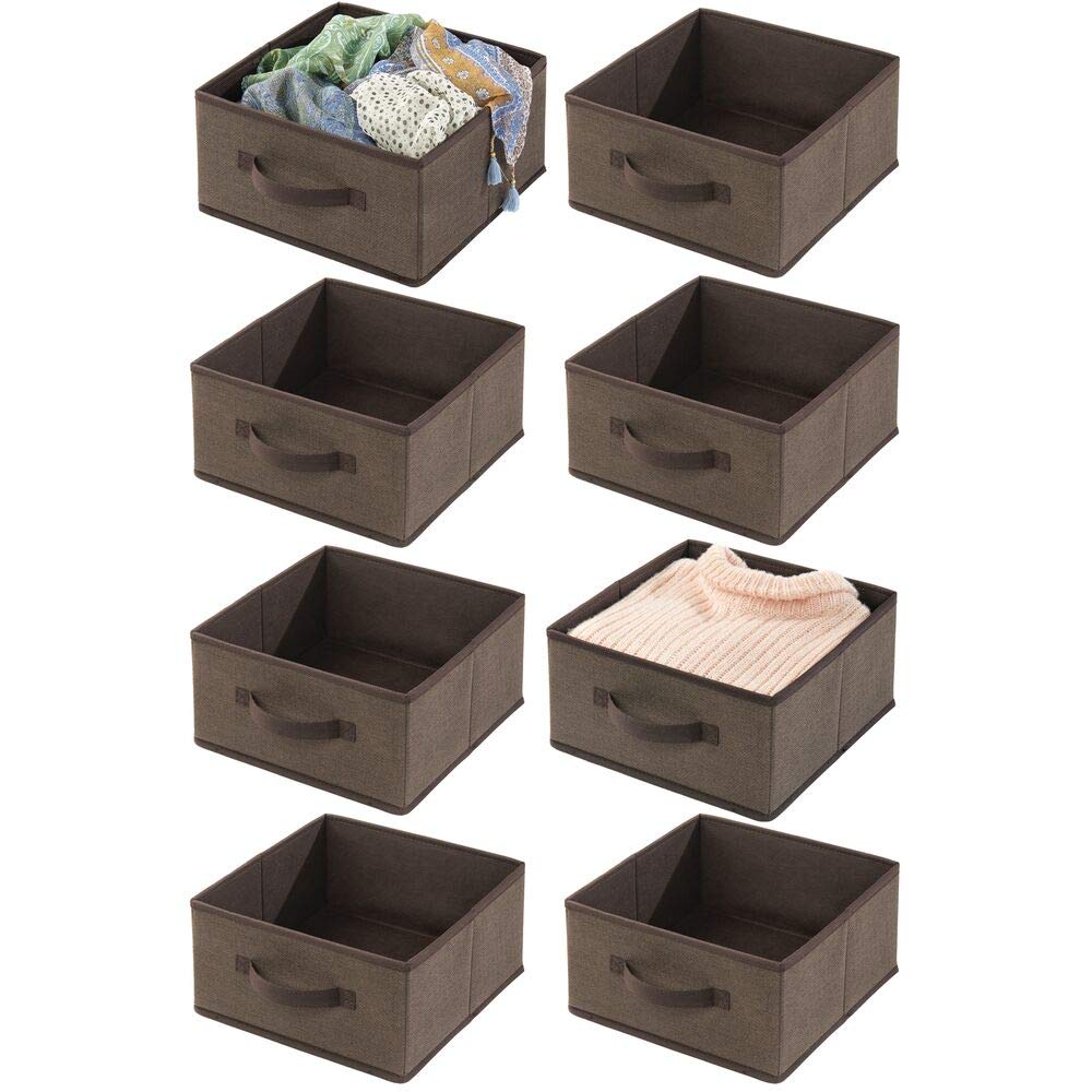 mDesign Soft Fabric Modular Closet Organizer Boxes
