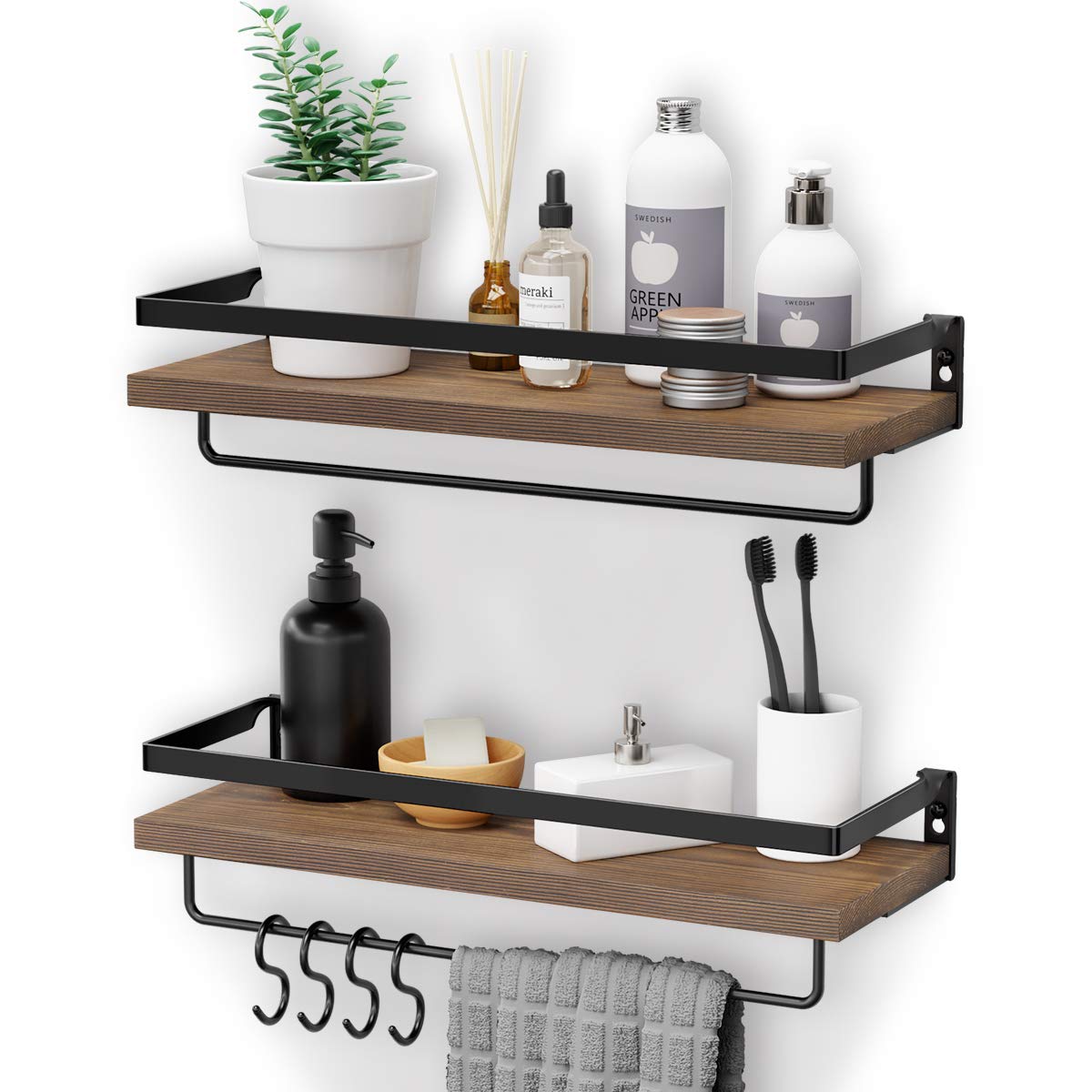 Bathroom Shelf with 2 Towel Holders Kitchen and Living Room