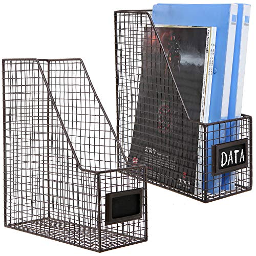 Rustic Metal Wire Document Magazine Storage Baskets