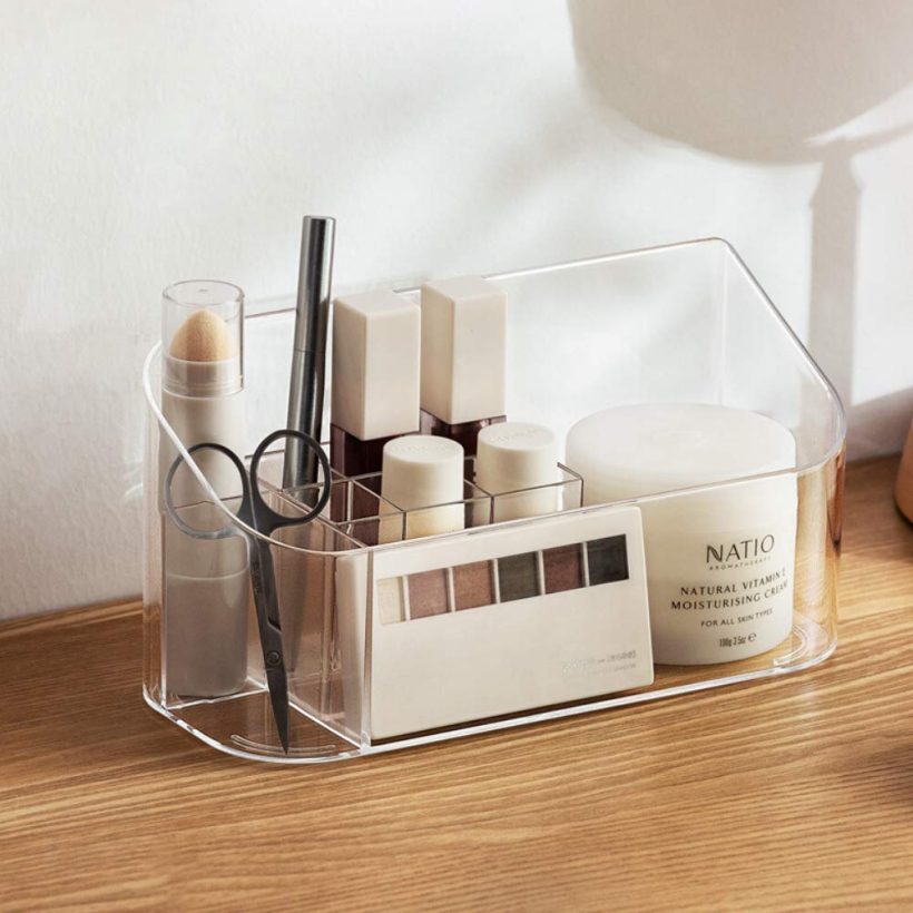 SUNFICON Makeup Tray Organizer Bathroom Cabinet Cosmetic Storage