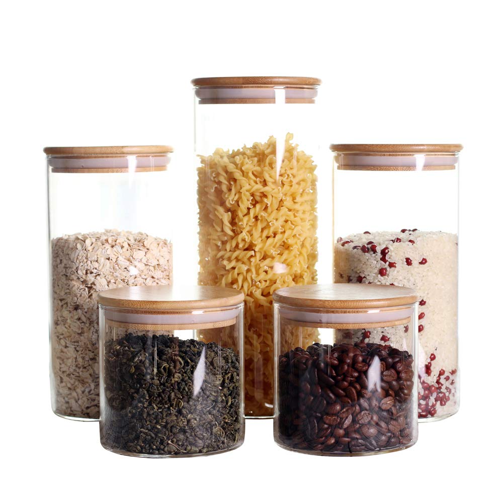 Storage Jars Containers with Airtight Bamboo
