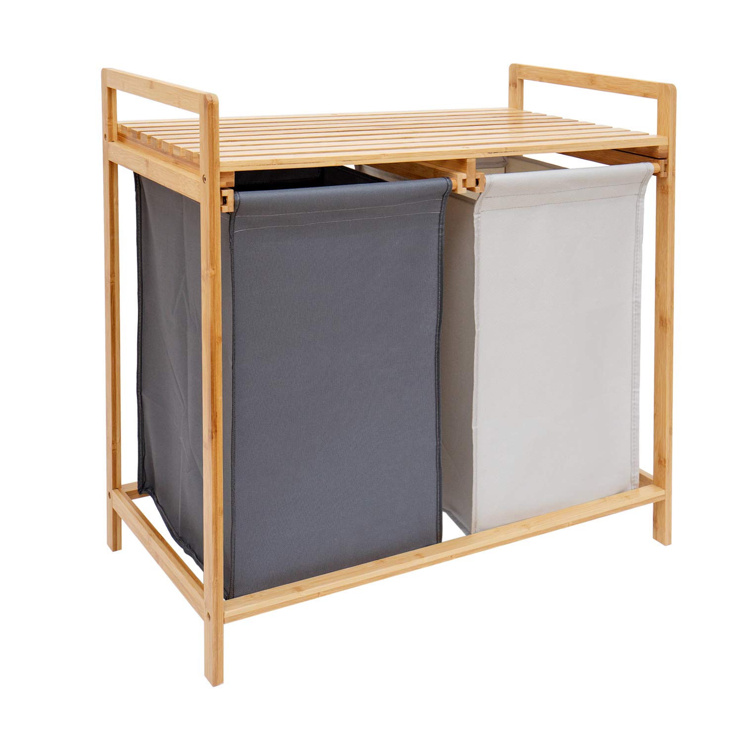 COMELLOW Bamboo Laundry Hamper and Shelf