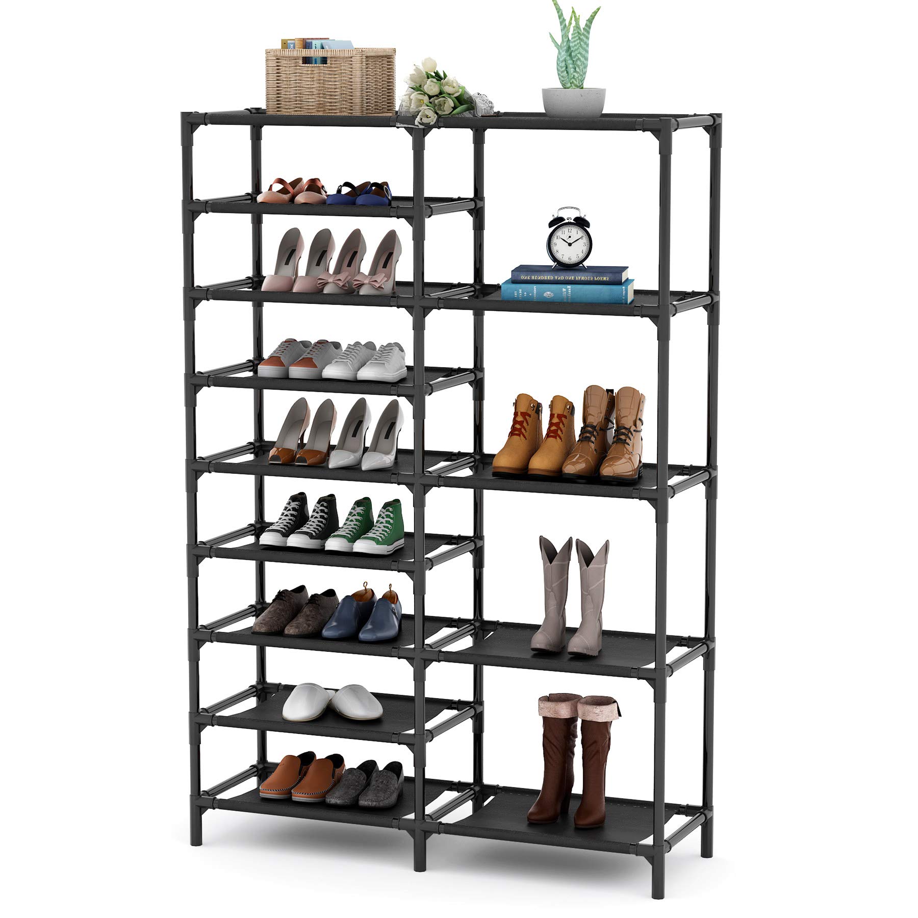 Tribesigns 9 Tiers Shoe Rack, Stackable Shoe Tower
