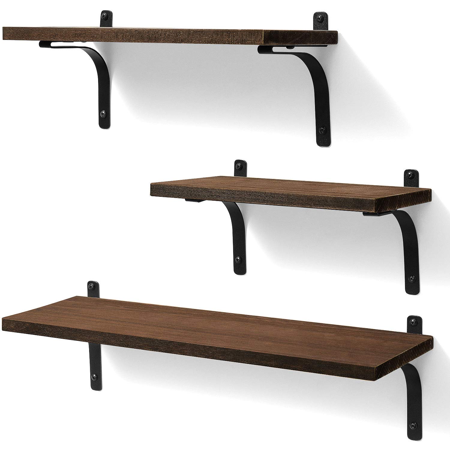 Ophanie Floating Shelves Wall Mounted, Rustic Wood Wall Storage Shelves