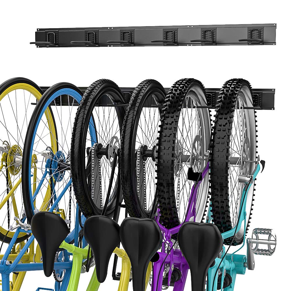 Bike Storage Rack, 6 Bike Hooks for Garage Space-Saving