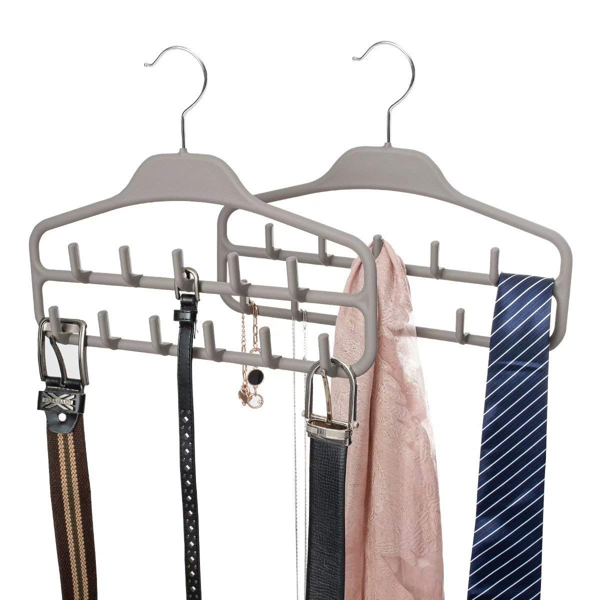 Belt Hanger Organizer 2 Pack, Non Slip Tie Rack Holder