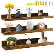 Giftgarden 24 Inch Floating Shelves Wall Mounted Set of 3