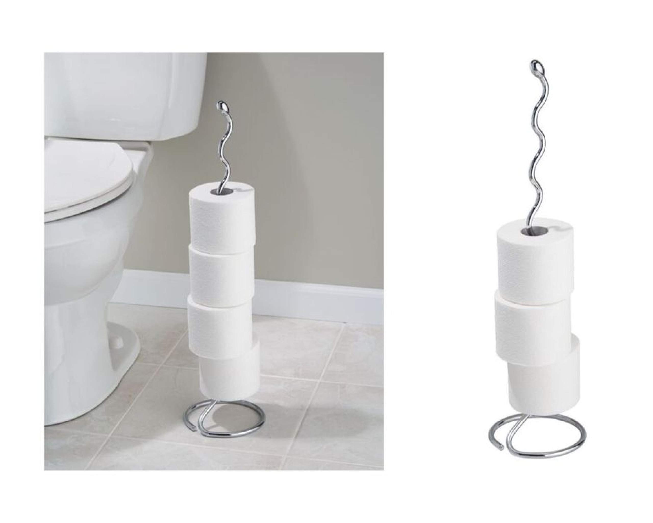 iDesign Orbinni Metal Toilet Tissue Roll Reserve for Bathroom