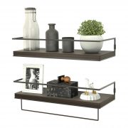 ZGO Floating Shelves for Wall Set of 2,Rustic Wood