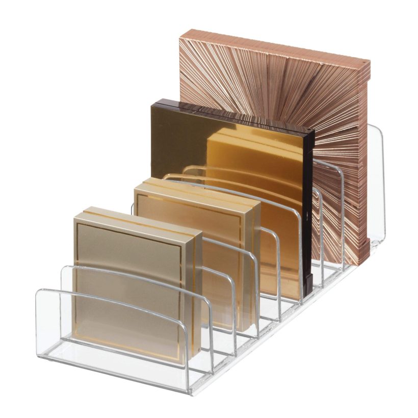 Clarity BPA-Free Plastic Divided Makeup Palette Organizer