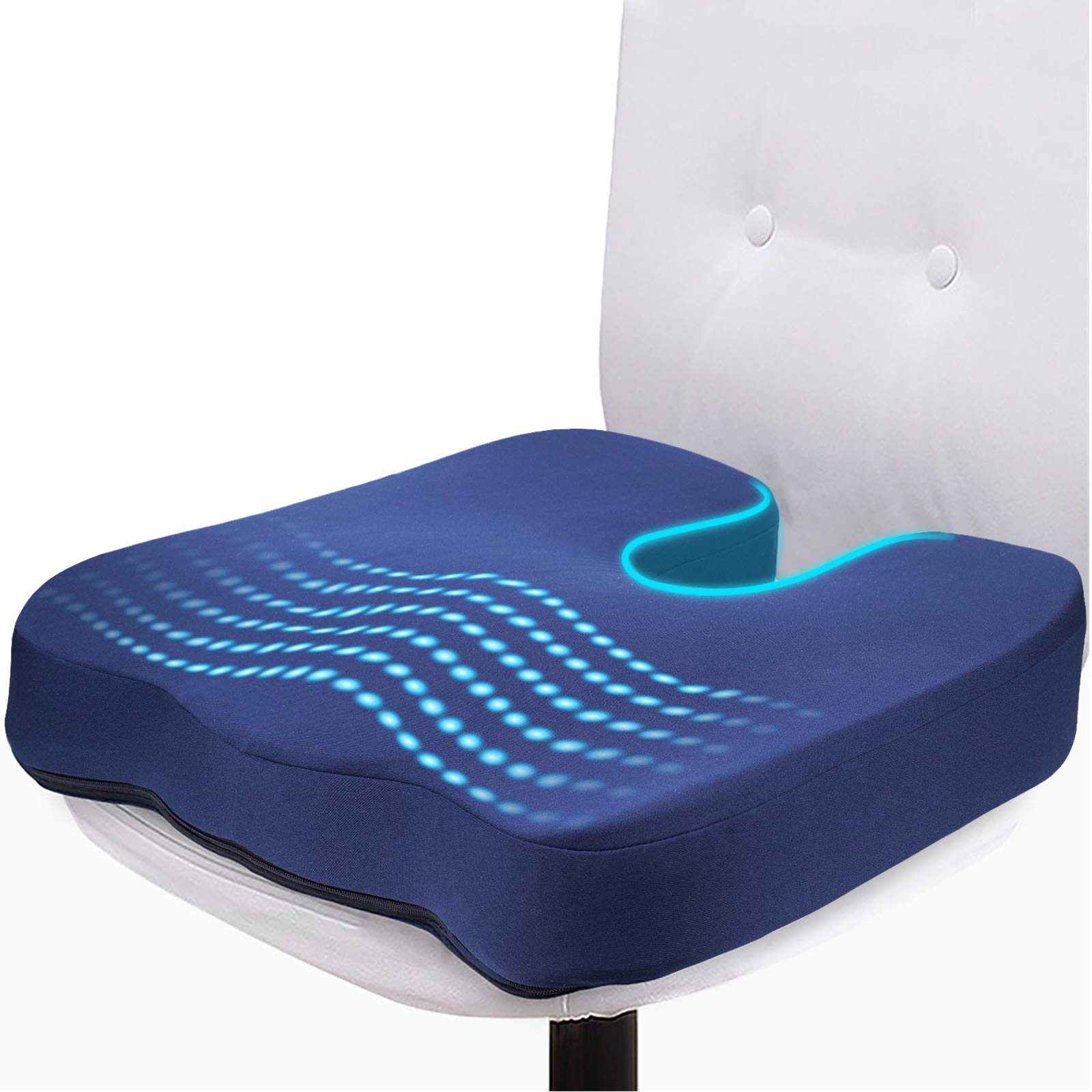 Gel Seat Cushion for Long Sitting, Orthopedic Gel & Memory Foam
