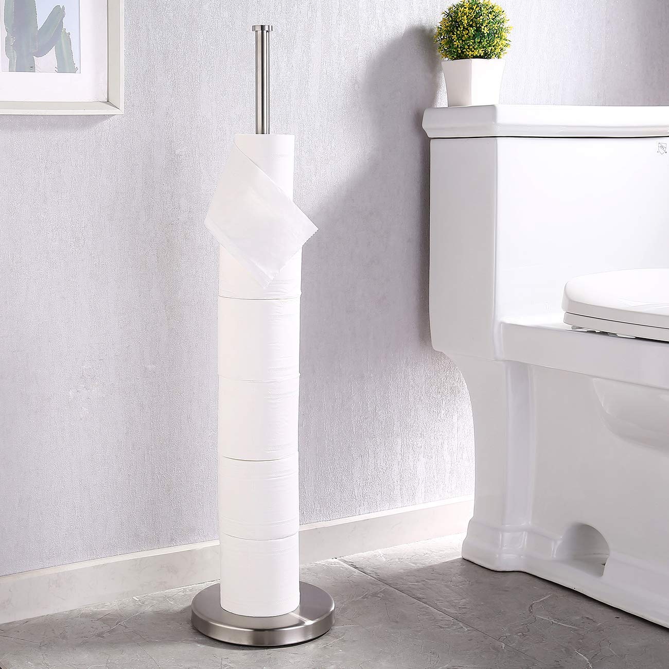 KES Free Standing Toilet Paper Holder Stand Modern Tissue Rolls Holder