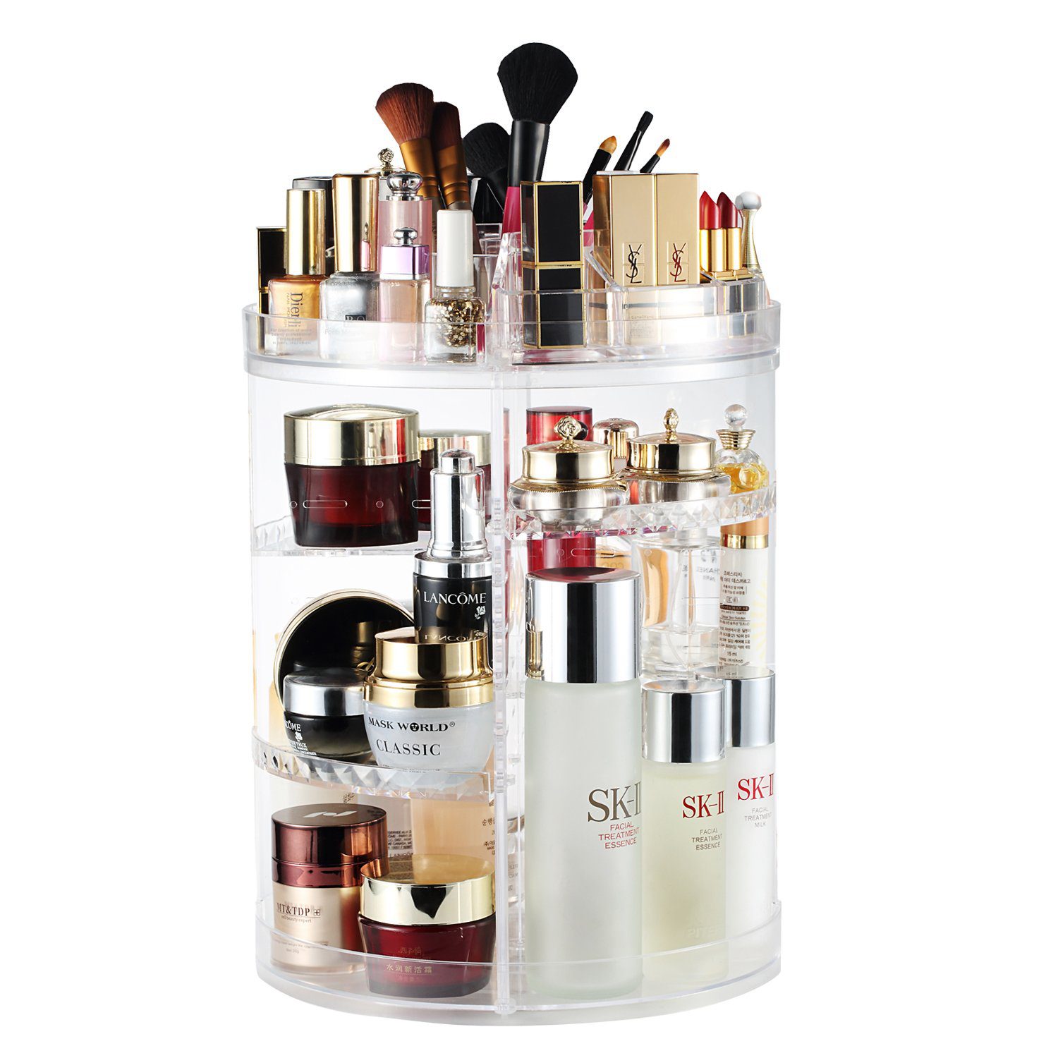 Makeup Organizer, 360 Degree Rotating Adjustable Cosmetic Storage